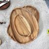 1Pcs Irregular Oval Serving Tray Wood Dinner Plates Fruit Dishes Dry Fruit Sushi Tea Tray Bread Wooden Plate Home Decoration