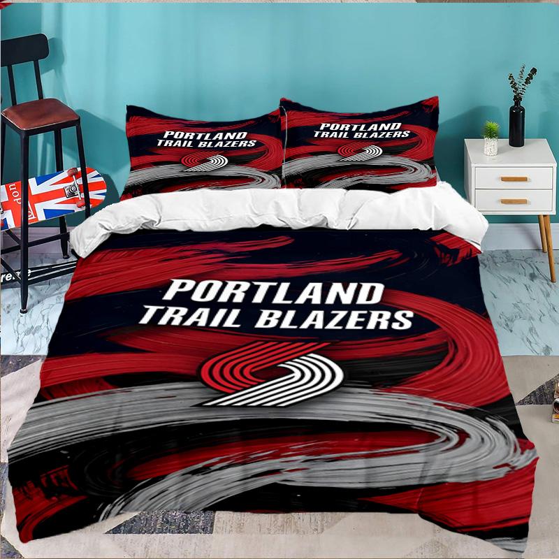Portland Blazers Artwork 3pcs Bedding Set,Including 1pc Duvet Cover And 2pcs Pillowcases Perfect Gift for Christmas,Ideal for Bedroom, Dormitory