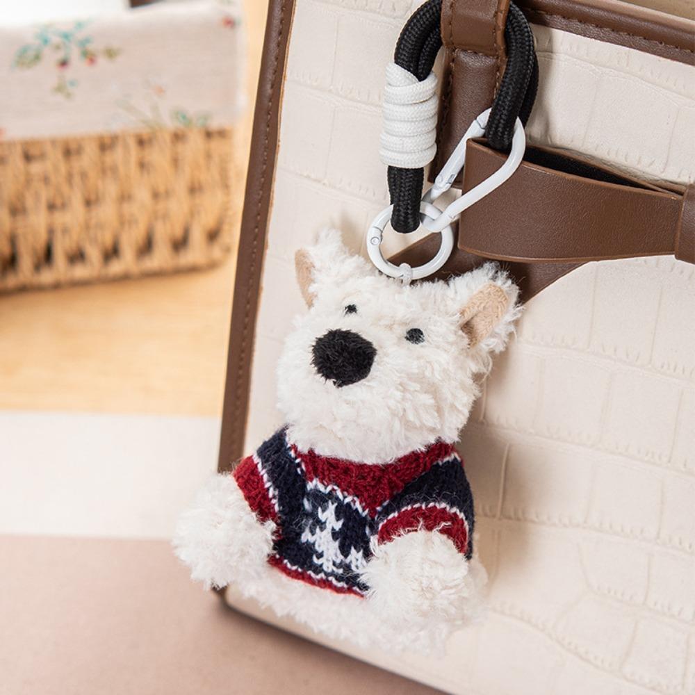 Cartoon Animal Plush Puppy Doll Keychain Anti-lost Car Hanging Pendant  Bag Pendant
