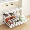 Verstellbarer Ausziehschrank-Organizer Küchenspülbecken-Schublade Kohlenstoffstahl-Lagerregal Regal-Set
