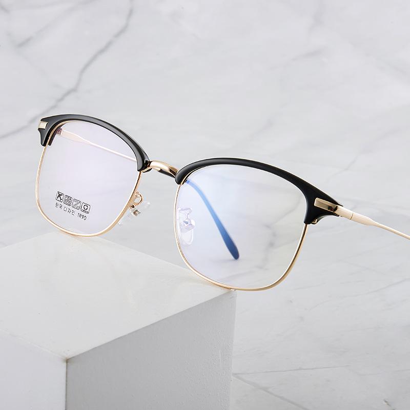 Trendy Unisex Blue Light Blocking Eyeglasses with Retro Design & Prescription Lenses