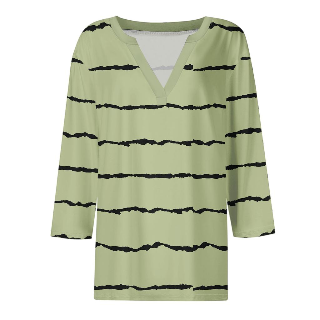 3/4 Sleeve Shirts For Women Tees Blouses Casual Plus Size Basic Tops Pullover Ladies Tunic Blouses