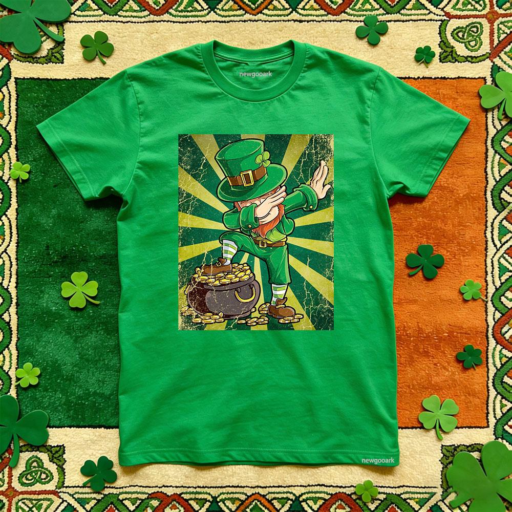 Saint Patrick Lucky Irish Green Retro T Shirt Adult Cotton Funny Festival Printed T Shirt Casual Unisex Woman Man Party Tee