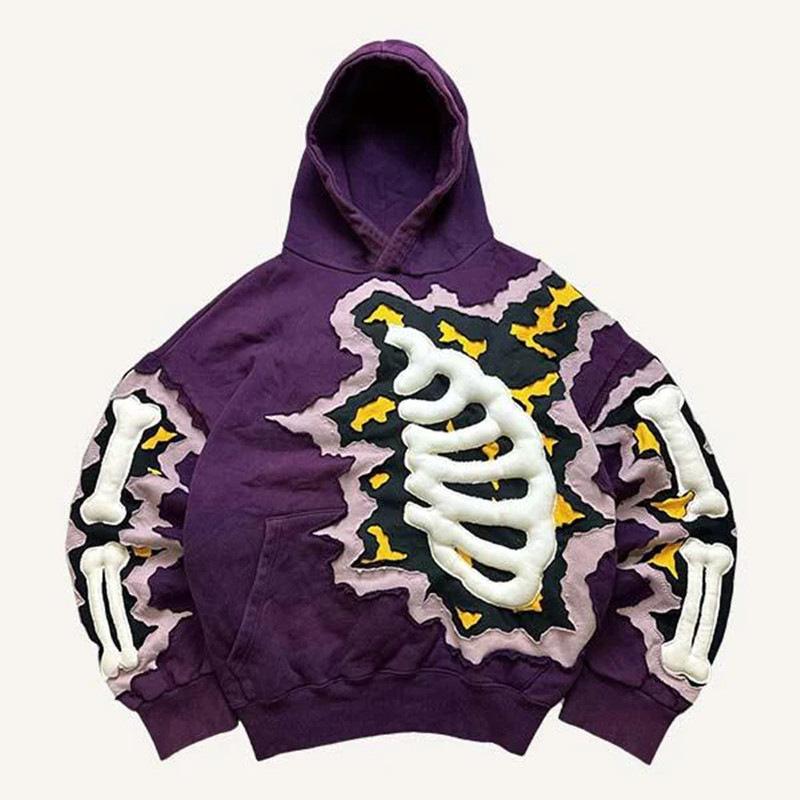 Europe, America 2025 American Graffiti Printing Men's and Women's Loose Casual Zipper Hooded Sweater Trendy Brand