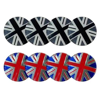 Calota Central de Roda Felimoa, Tipo Adesivo, Aprox.. 2,0 polegadas (5,2 cm), 2 Cores, Conjunto de 8