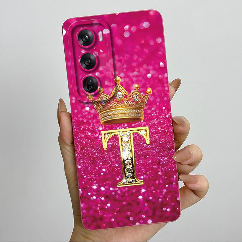 For OPPO Reno 12 Pro 5G Case Crown Letters Liquid Silicone Phone Cover For OPPO Reno12 Reno 12 12Pro Coque CPH2625 CPH2629 Funda