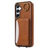 For Samsung Galaxy A54 5G PU Leather Back Case Card Holder Kickstand Phone Cover with Wrist Strap