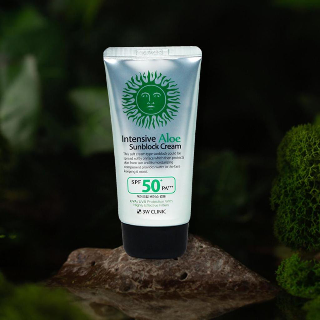 3W Clinic Intensive Aloe Sunblock Cream for Makeup Base Use (70ml 2.36fl oz.)