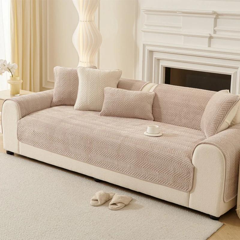 

Soft Plush Sofa Towel Solid Color Thicken Sofa Mat Four Seasons Universal Anti-slip Corner Couch Towel Mat for Living Room Decor 1pc 30x50 pillowcase