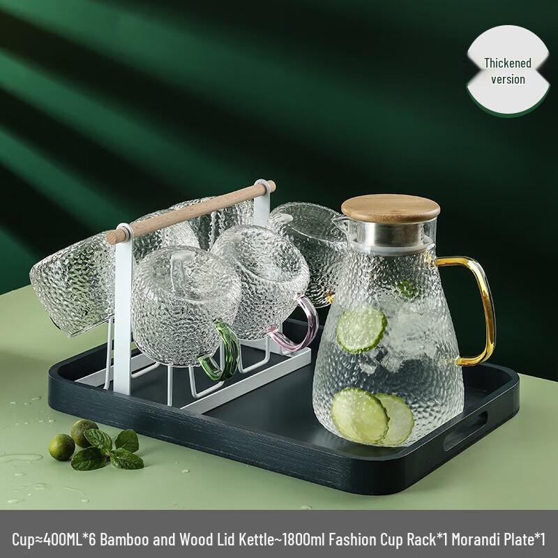 Hammered Borosilicate Glass Water and Tea Set