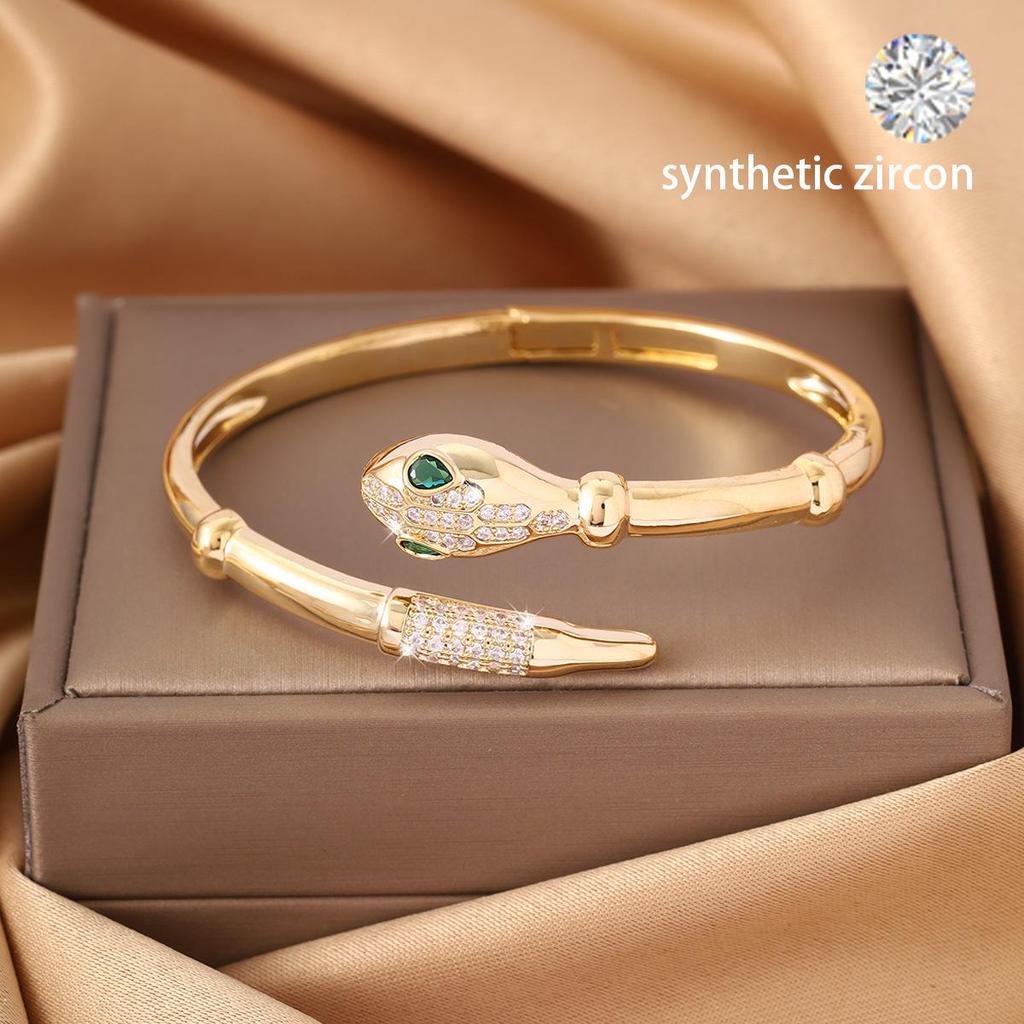 Exquisita Pulsera de Uñas con Circonita Europea y Americana: Diseño Abierto de Gama Alta