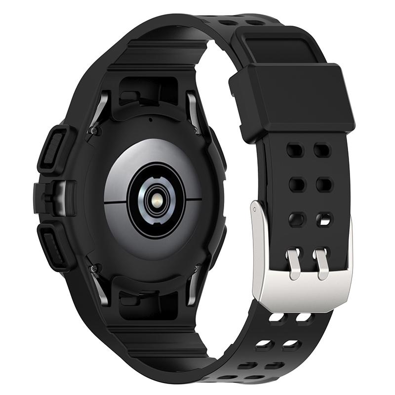 

For Samsung Galaxy Watch6/Watch 5 44mm/Watch4 44mm Sport Watch Band TPU Replacement Strap with Bumper Protective Case Transparent