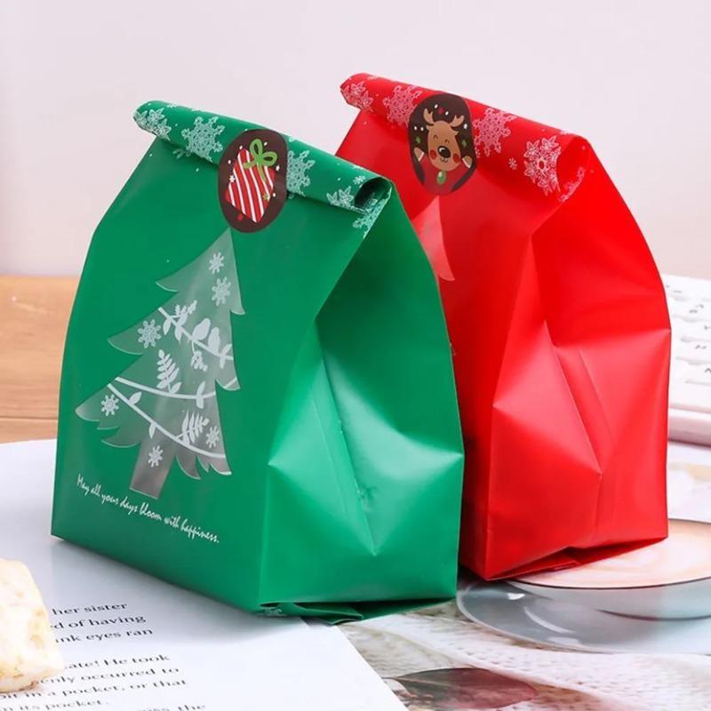 50ks Vločka Vánoční stromek Dárkové tašky Veselé Vánoce Pečení Obalová taška Cukrové krabičky Vánoční dekorace pro domov Navidad