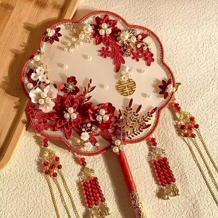 Веер для свадебного букета в старинном стиле – китайский круглый веер Сюхэ, сделанный своими руками. Finished Product