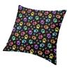 Fashion Vintage Dog Paw Rainbow Pattern Throw Pillow Case Home Decorative Square Puppy Cushion Cover 45X45 Pillowcover For Sofa