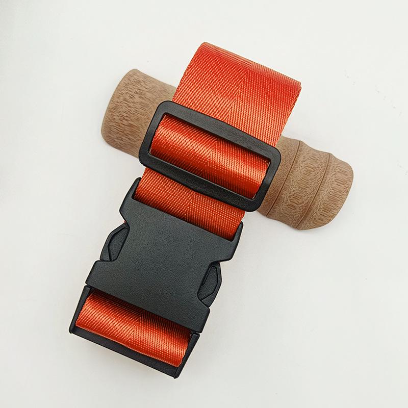 Solid Color Nylon Luggage Strap with Herringbone Pattern, Password Lock, and One-Word Handle