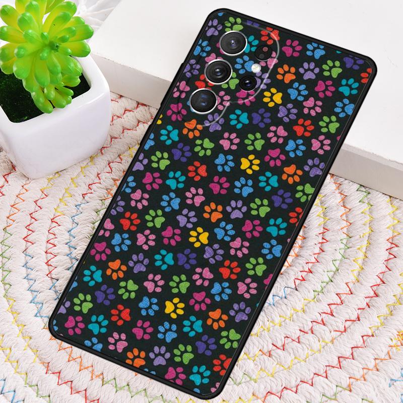 Watercolor Paw Prints TPU Phone Case For Samsung Galaxy Note 10 Pro S26 S25 S24 S23 S22 Ultra Plus S21 FE S20 Shockproof Cover