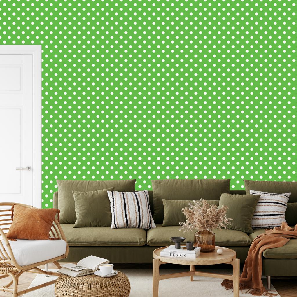 Green and Mint Dots Wallpaper for Living Room and Bedroom 50x1000