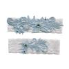 1 Pair Lace Garter Belt Sky Blue Elastic Romantic Skin Friendly Bridal Wedding Garter for Women Girls Party Sky