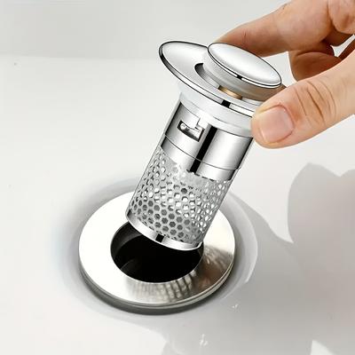 1Pc Heavy Duty Bathroom Sink Plug - Deodorant and Anti-rust Drain with Hair Filter