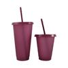 480/700ML Flash Water Bottle For Coffee Juice Milk Tea Kawaii Plastic Cold Cups With Lid Straw Portable Reusable Drinking Bottle