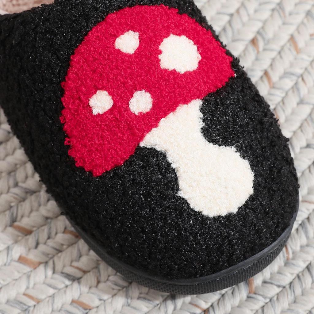 Grzybkowe bawełniane pluszowe kapcie dla par - Ciepłe buty domowe dla mężczyzn i kobiet