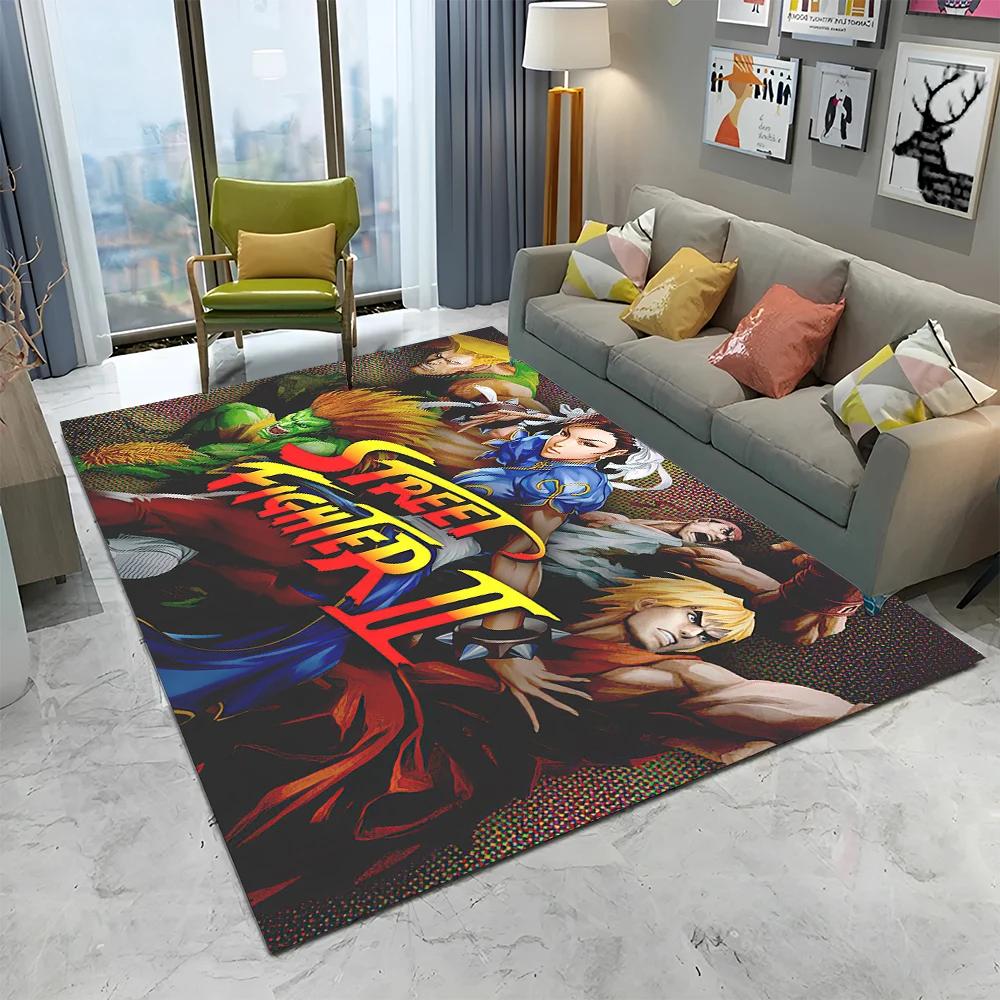 Street Fighter Retro Game SF Gamer Carpet Rug for Home Living Room Bedroom Sofa Doormat Decor,kids Area Rug Non-slip Floor Mat