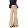 Khaki Embroidered Elastic Micro-flared Jeans Women's Autumn and Winter High Waist and Thin Non-stick Leg Embroidered Floor Pants Yichun