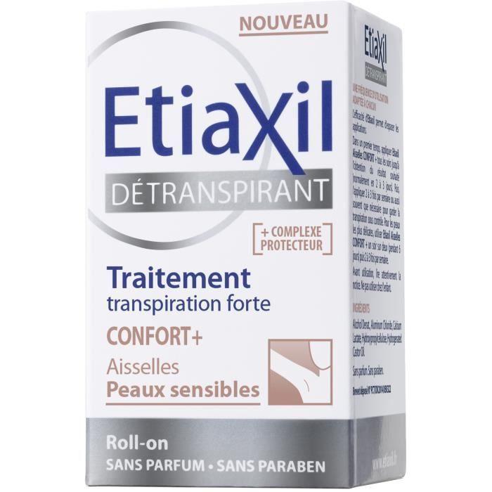 Détranspirant aisselles - Etiaxil - CONFORT+ - 15ml - Anti-humidité - Sans parabène