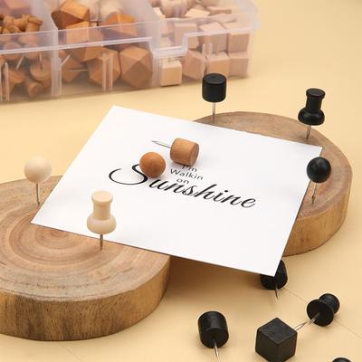 Drawing Push Pins Map Tacks Wood Plastic Materials Assorted Size Irregular Head Practical for Cork Boards Craft Marking