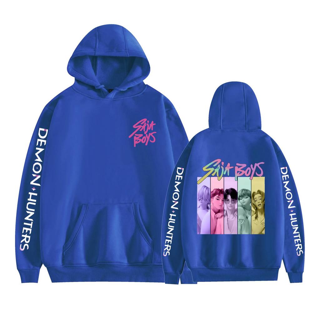 Men Women's Fleece Hooded KPop Demon Hunters Anime Printed Spring Autumn Pullover Sweatshirt Fashion Hoodie Casual New Men Tracksuit Streetwear
