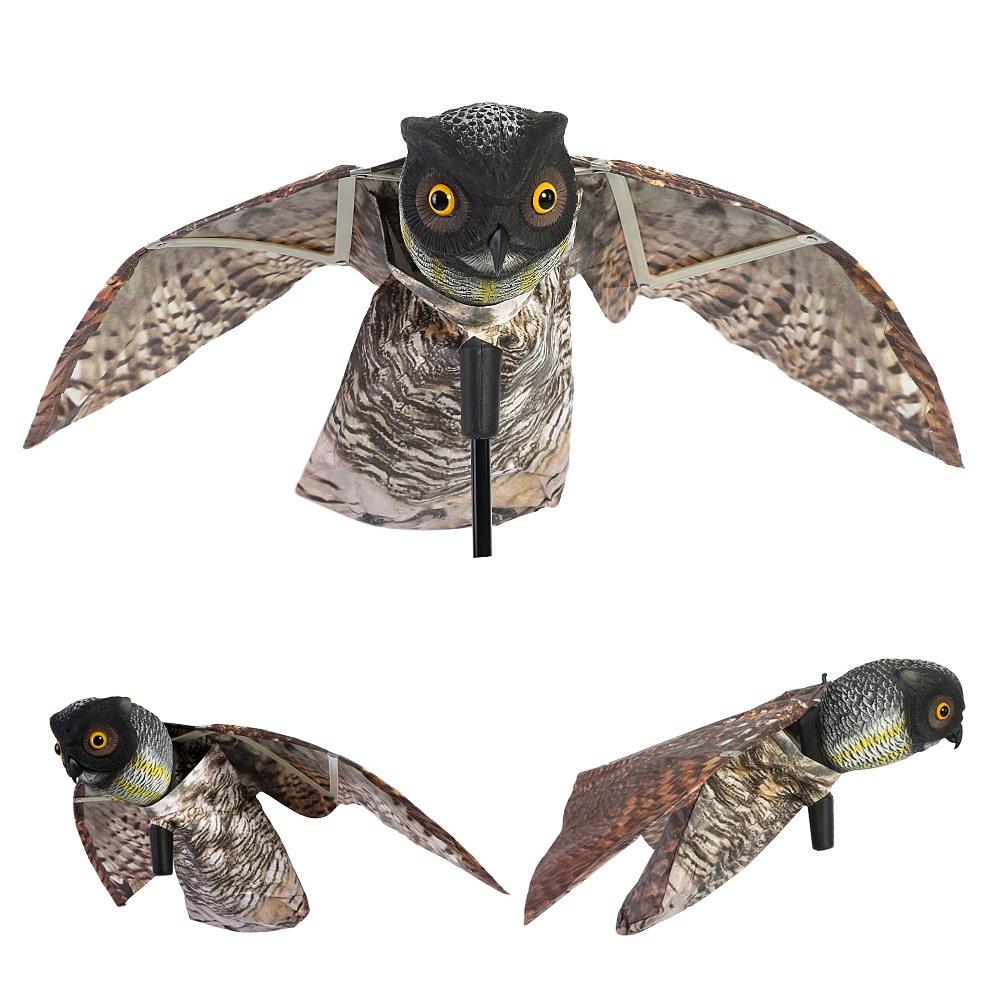 Prowler Eule mit beweglichem Flügel Garten Vogelscheuche Raubtier Attrappe Schädling