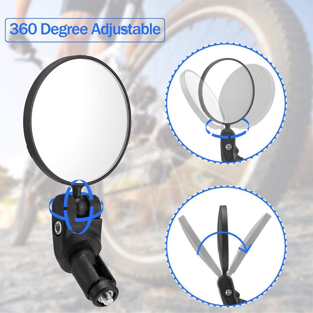 Bike Mirror 360 degrees  Adjustable Rotatable Handlebar Mirror Convex  Mirror with 2 Allen Wrench for