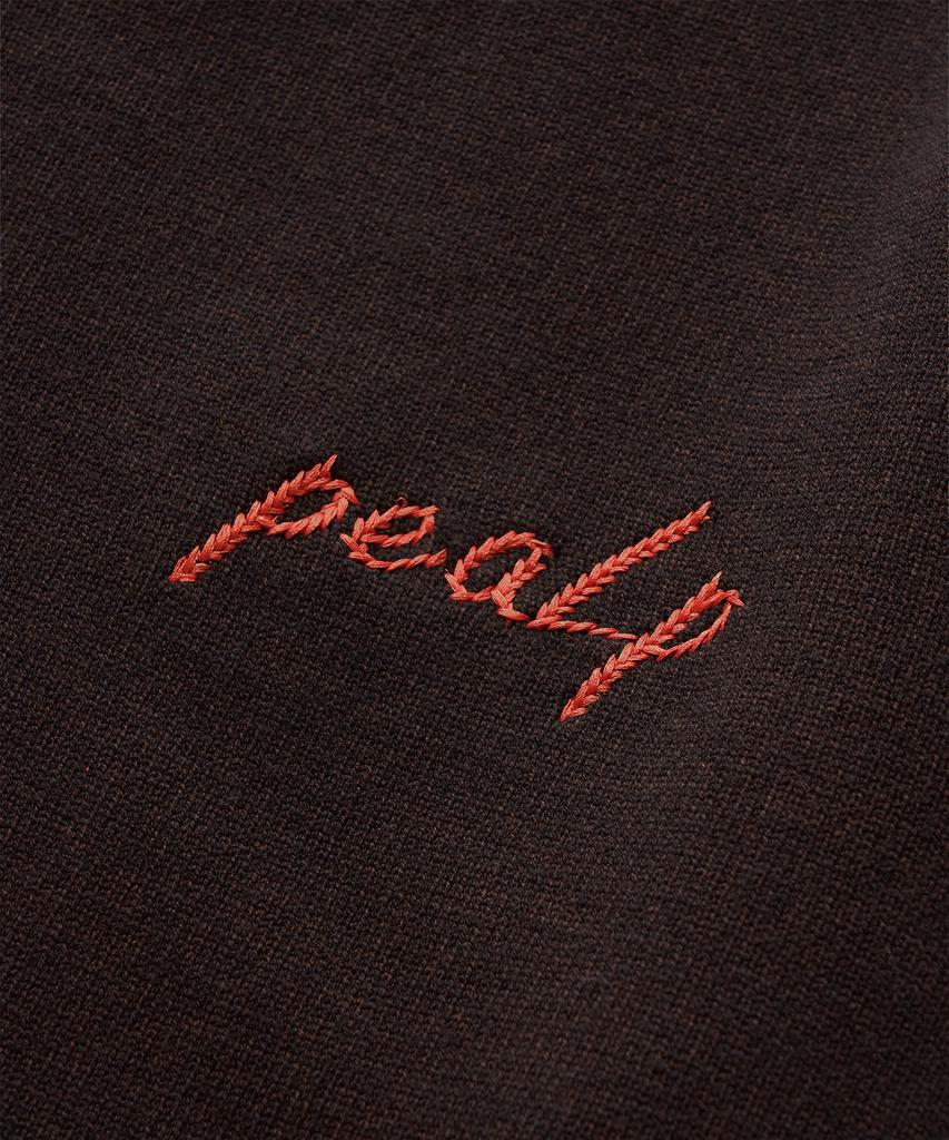 Pilpeu Hand-Embroidered Logo Knit Sweater 20(Charcoal)