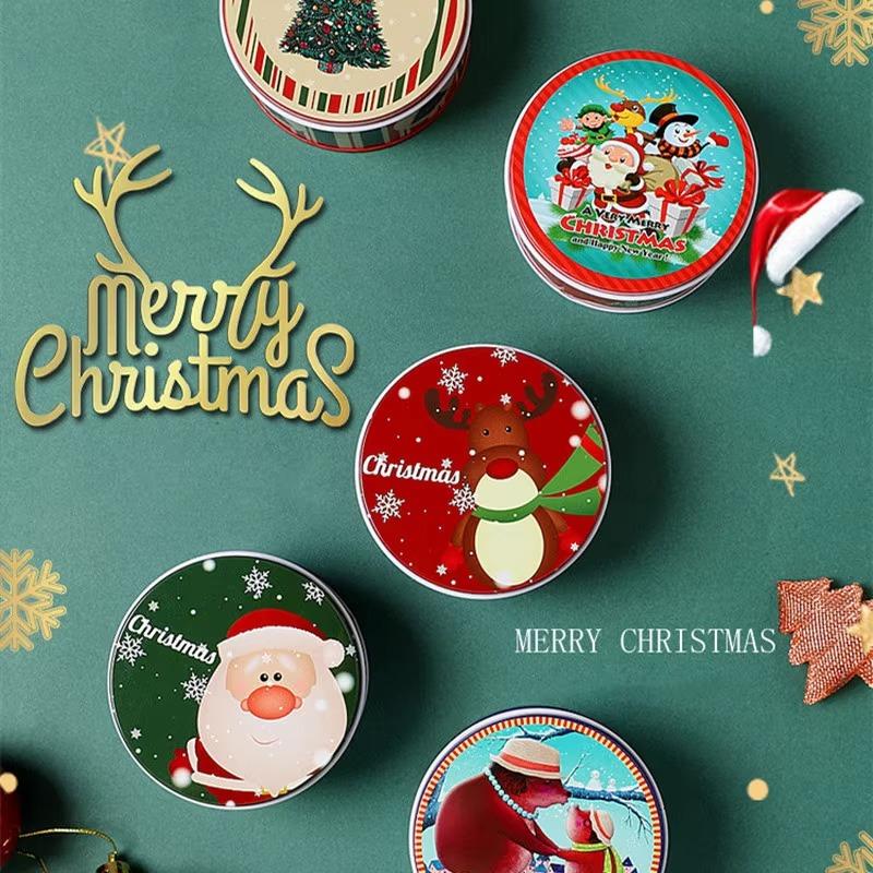 Christmas Candy Box Packaging Creative Christmas Iron Box Round Ball Tinplate Fruit Box Holiday Gift Packaging Boxes Wholesale