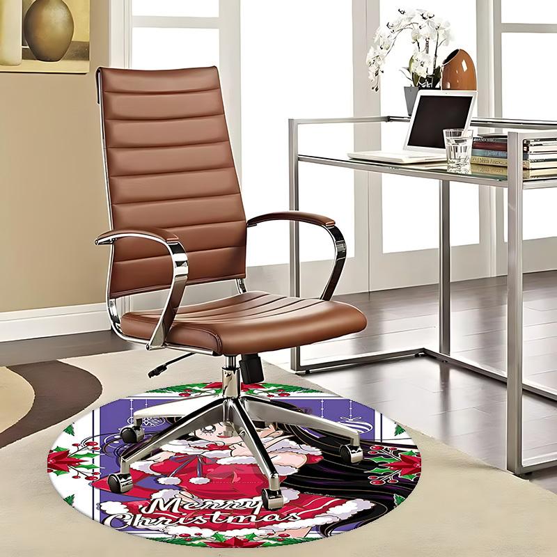 

1pc Anime Christmas Round Carpet Office Chair Mat, NonSlip Rug for Home Decor, Living Room, Bedroom 80cm