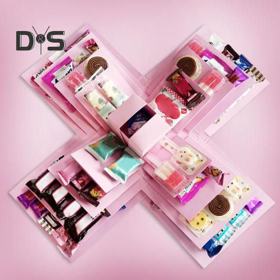 Cutie cadou pentru explozie Cutie pentru explozie cu gustare cu 5 straturi Cutie pentru album de albume pentru aniversare Ziua Îndrăgostiților Cadou de nuntă