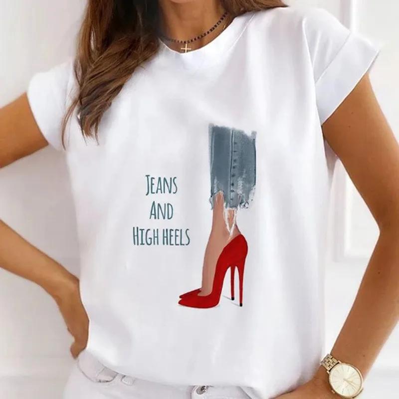 African Women's New Fashion City Girl Half Sleeve Basic Cute Clothes T-shirt Graphic T Shirts Y2k Tops Harajuku Vintage Tee