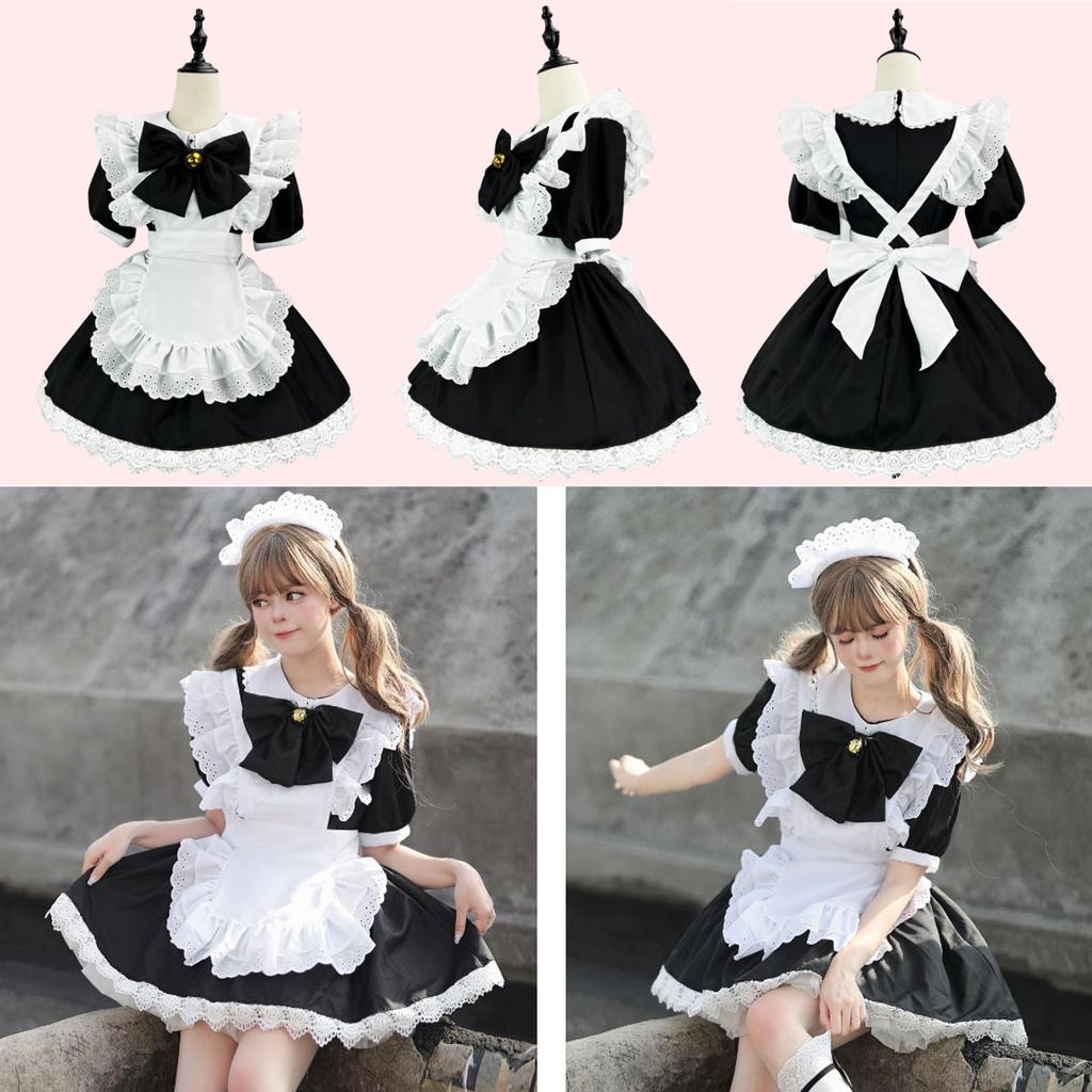 Maid Short Cute Maid Coffee School Photo Cultural Con Otaku Dance Outfit [FULINE] Outfit, Cross-Dressing, Sleeves, Maid, Moe, Cafe, Shop, Cosplay,