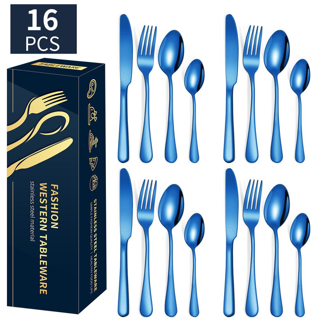 Popular 1010 Stainless Steel Tableware, Knife, Fork, Spoon Set, 24 Piece Set/16 Piece Set, Western Food Tableware Is Cheap