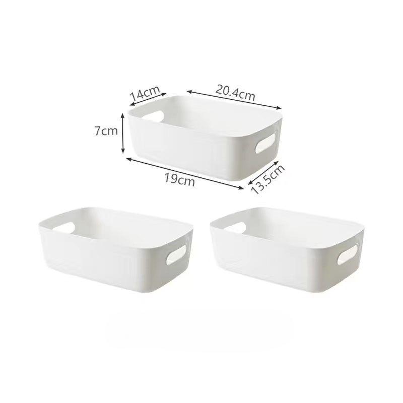 Three Desktop Storage Boxes Sundries Toys Cosmetics Organizer Box Storage Basket Snacks Household Kitchen Storage Box