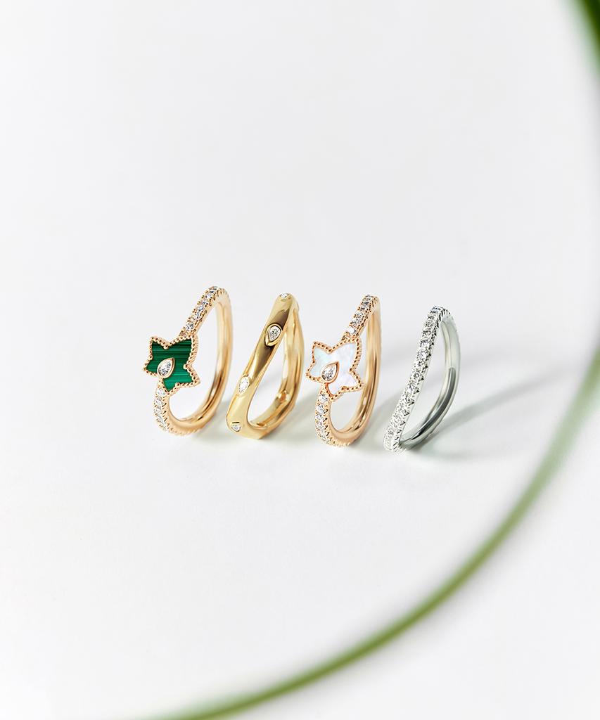 Lola Rose Ivy Mother-Of-Pearl Zirconia Natural Stone Fashion Ring