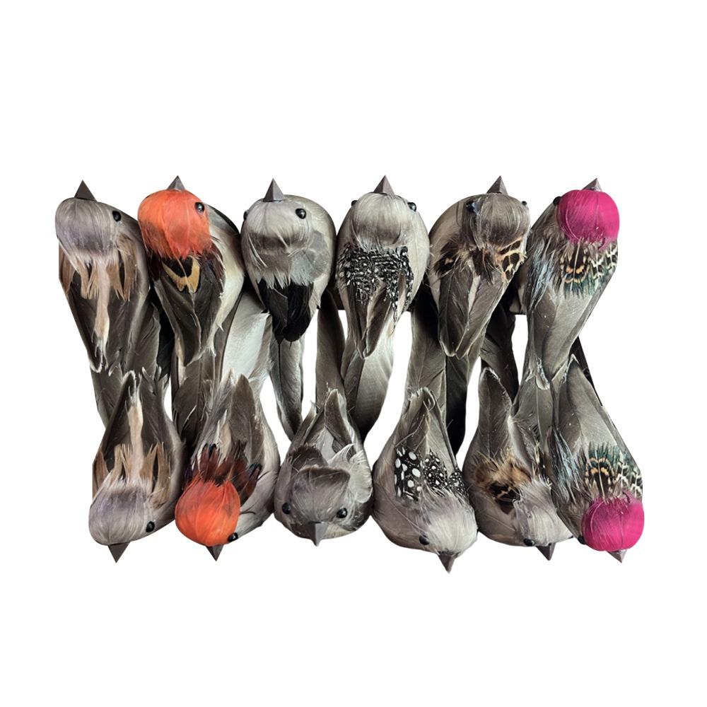 

6PCS Multicolor Sparrow Artificial Birds Foam with Clips Faux Foam Bird DIY Accessories Photo Props Simulation Sparrow різнокольоровий