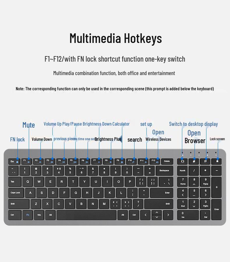 Evrensel Masaüstü/Dizüstü Bilgisayar Kullanımı İçin Hangshi Ultra İnce Sessiz Kablosuz Klavye ve Fare Seti