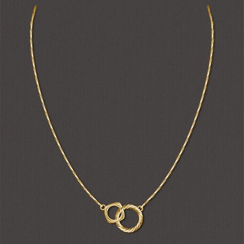 Women Simple Double Ring Clavicle Necklace Minimalist Fashion Personalized Jewelry