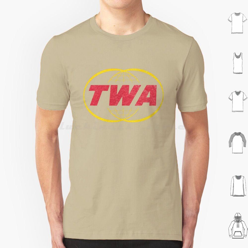 Twa Trans World T Shirt Big Size 100 Cotton Twa Flight Jetliner Pilot Retro Vintage 70s 80s 60 Mid Century Cool Old School
