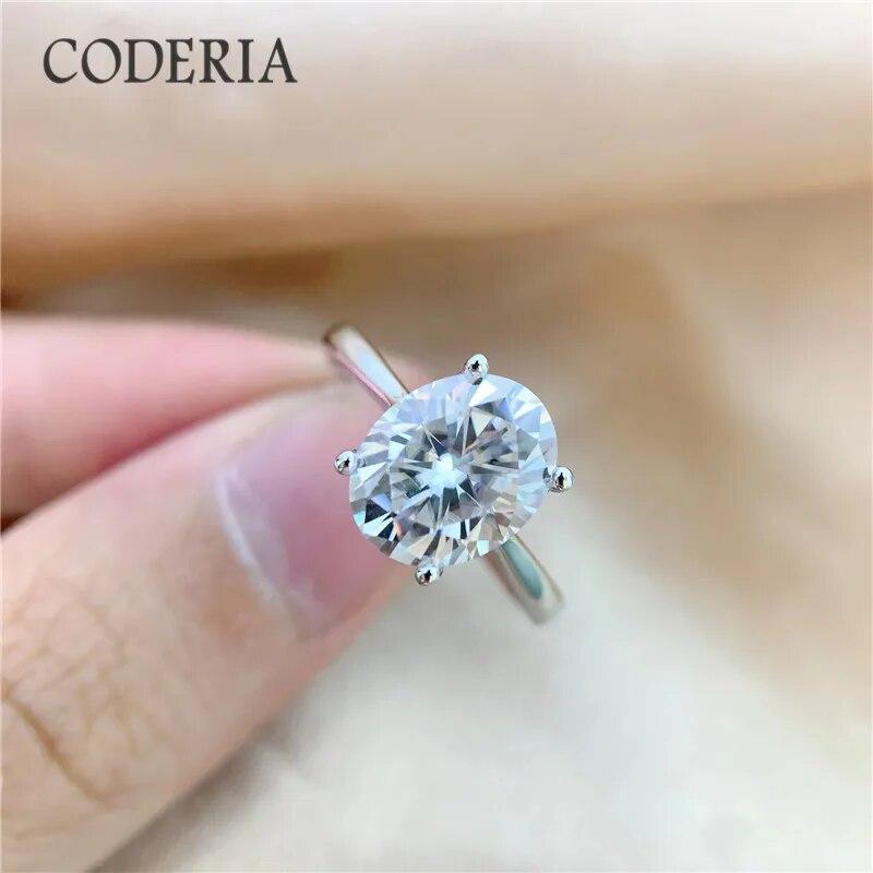 

Настоящее D-цветное овальное кольцо с моссонитом, позолоченное серебро 925 пробы, яйцо голубя, женские кольца, ясность, VVS1, ювелирные изделия с бриллиантами 9.5&1 Carat белый