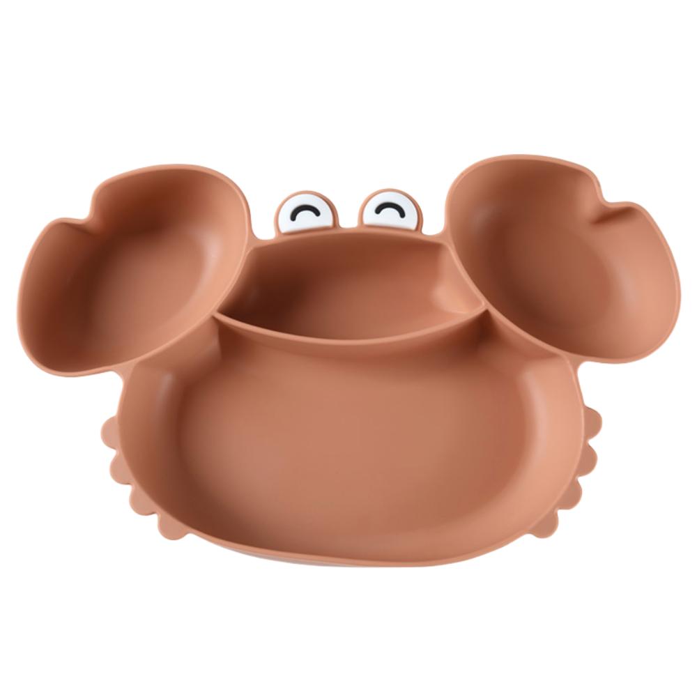 

Гибкая детская секционная обеденная тарелка, водонепроницаемая детская миска для кормления, посуда, детские товары персиковый