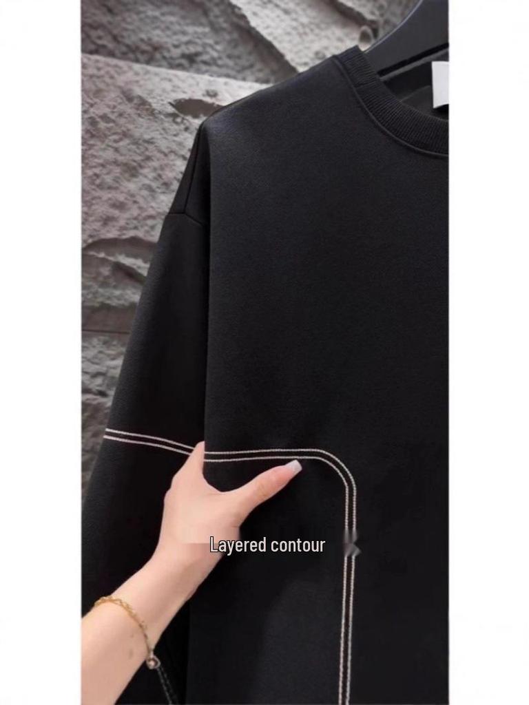 Men's Trendy Casual Crew Neck Sweatshirt - Autumn/Winter Fashion Long Sleeve Pullover
