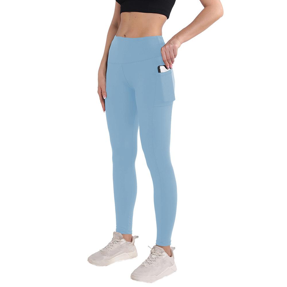Taschen-Hüfthose Yoga-Hose Leopardenmuster Frühling/Herbst Milchseide 9-Zoll-Hose Nackt-Gefühl Yoga-Basisschicht-Hose